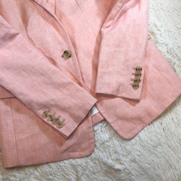 J. Crew Regent Blush Pink Linen Blazer size 6 Tall - Picture 6 of 7